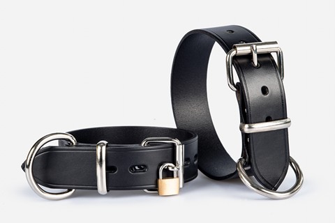38mm Lockable Bondage Collar with D~Ring #2